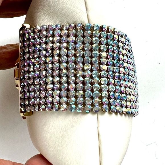 Swarovski Crystal Mesh Wide Bracelet - Picture 5 of 12